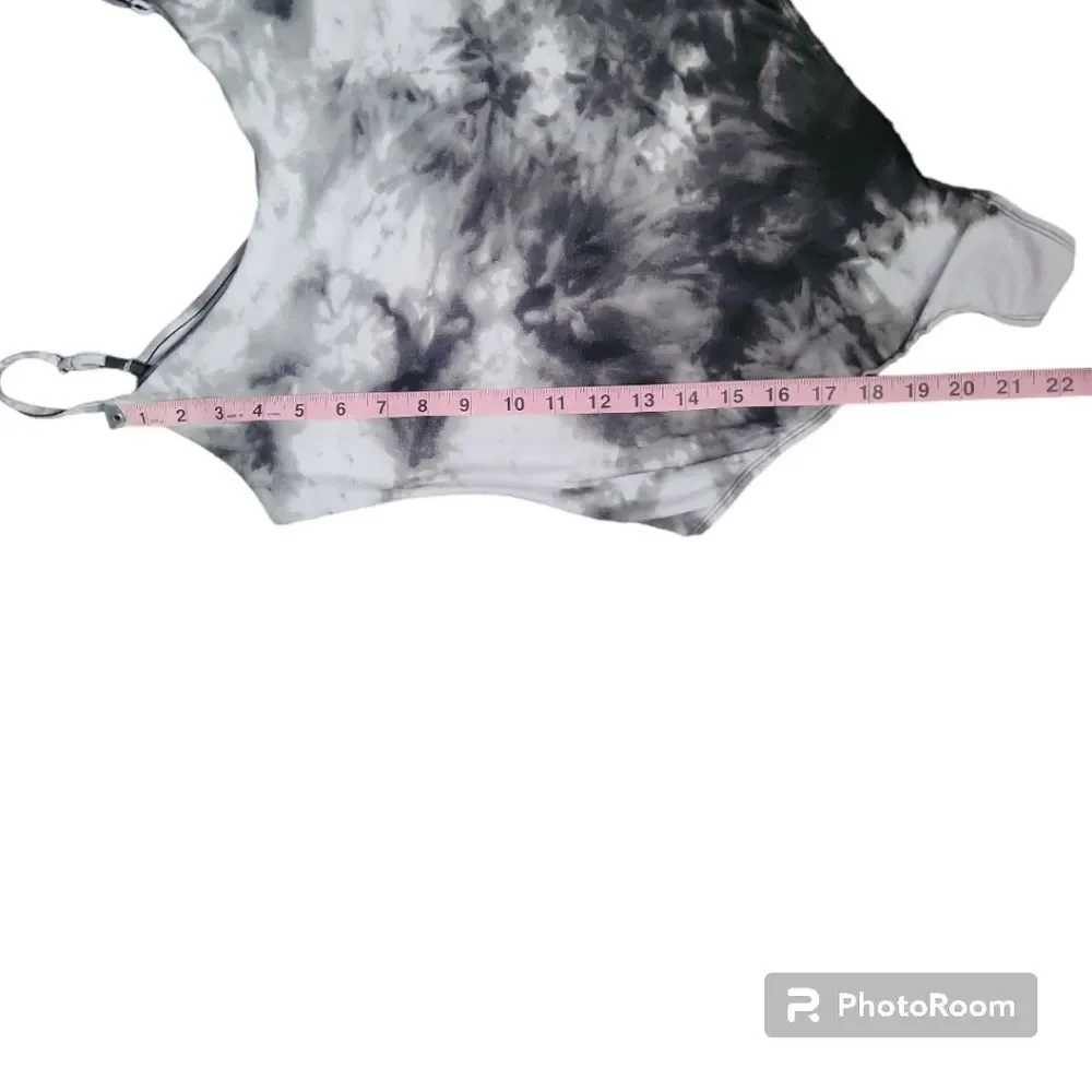 DEREK HEART BLACK/WHITE TYEDIE BODYSUIT - L